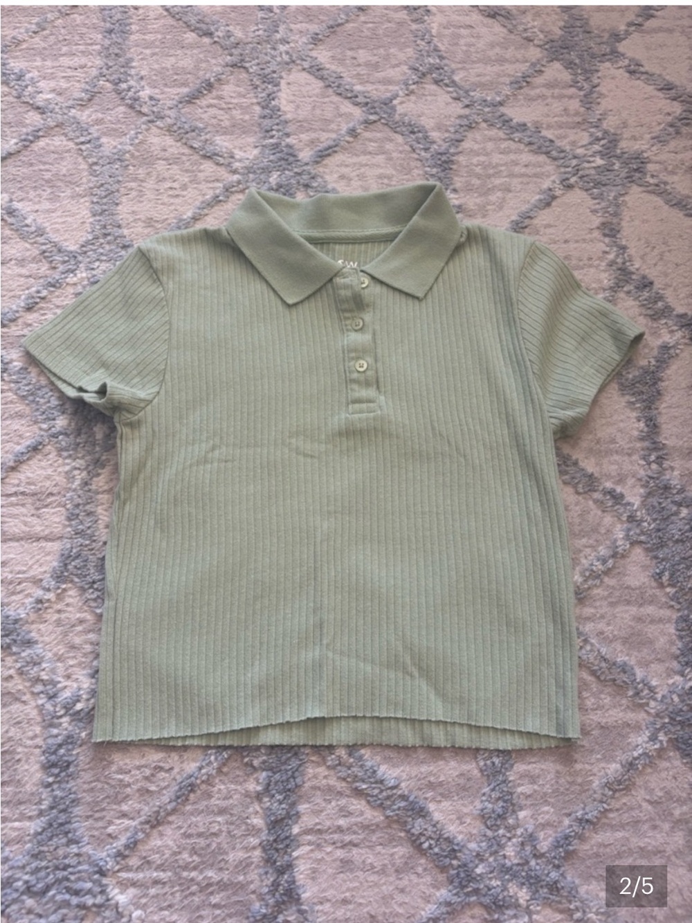 3 for $14 Harlow Ribbed Polo Top in Sage size large
